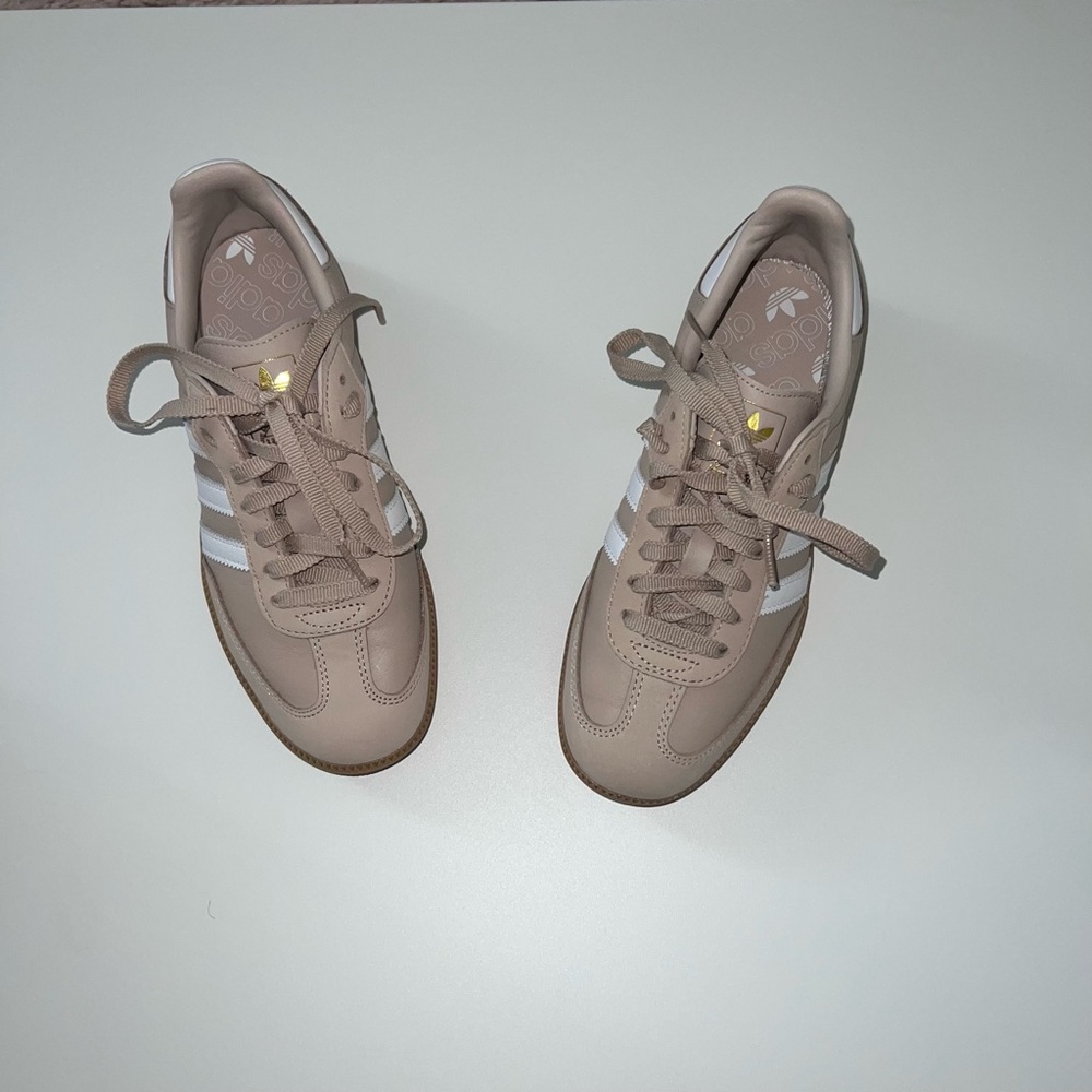 adidas Women's Samba OG Sneakers in Taupe and White